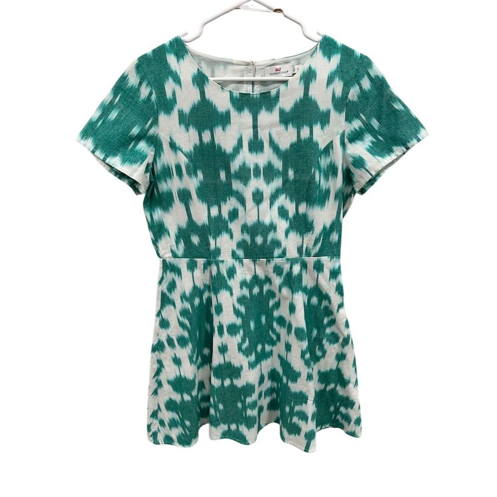 Vineyard Vines Women's‎ Green Ikat Fit & Flare Dress Size 8 Knee Length